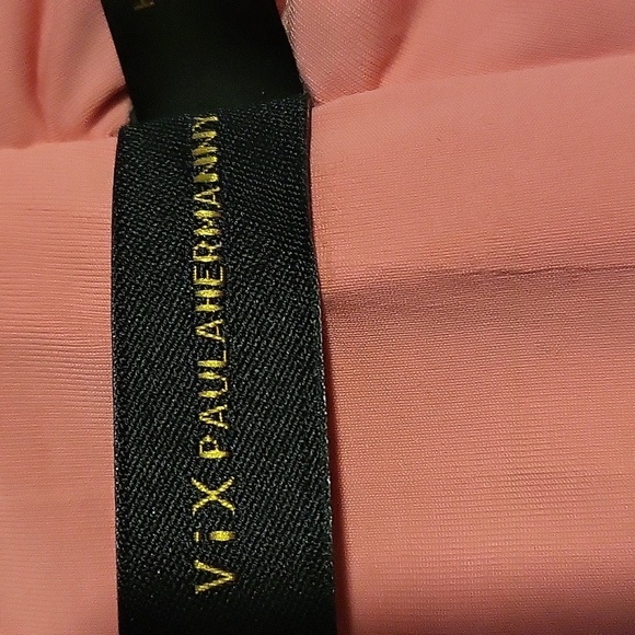 VIX Paula Hermanny Pink Laser Cut Scales Bandeau TOP with Sleeves - Size L D Cup - Picture 8 of 16